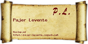 Pajer Levente névjegykártya