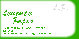 levente pajer business card